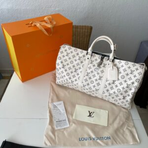 Bolsa Louis Vuitton Keepall 50 M24954 monograma branco